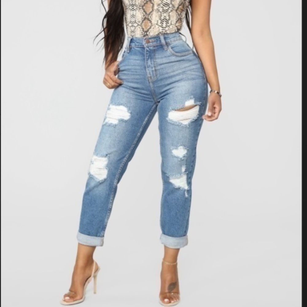 New Fashion Nova | Highrise Distressed Mom Jeans